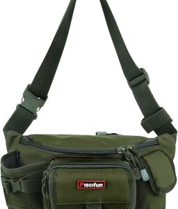 Piscifun Fishing Fanny Tackle Bag with Adjustable Waist Strap, Small Fishing Bag