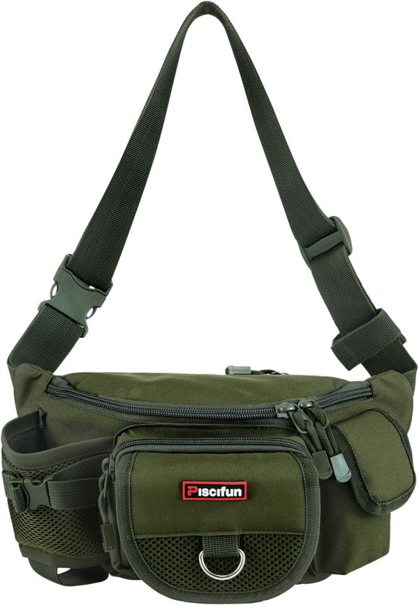 Piscifun Fishing Fanny Tackle Bag with Adjustable Waist Strap, Small Fishing Bag